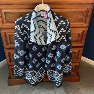 Open Aztec print cardigan